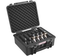 VEVOR Étui Rigide pour Pistolets Capacité 6 Pistolets, Mallette Verrouillable avec Mousse PU Prédécoupée, Étanche et Anti-Poussière, Sac de Transport pour Armes à Feu, 491 × 434 × 211 mm, Noir