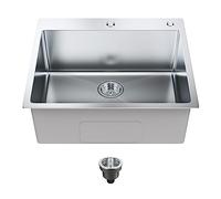 VEVOR 25 "évier de cuisine montage sur le dessus lavabo simple en acier inoxydable barre de cuisine