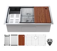 Évier Cuisine -VEVOR-1 Cuve 76,2x48,3x23cm,Éviers à Encastrer en Acier Inoxydable 304,Cuve Simple sous Plan avec Rebord Accessoires