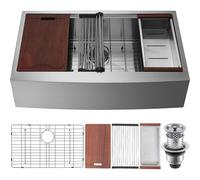 VEVOR Évier Cuisine Campagnard Évier à Encastrer en Inox 304 Une Cuve 76x56 cm