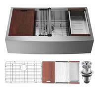 Evier Cuisine Campagnard Evier à Encastrer en Inox 304 Une Cuve 91x56 cm