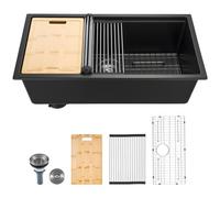 VEVOR Évier de Cuisine en Granit de 83,8 cm sous Plan à Cuve Simple pour Bar