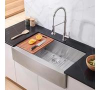 VEVOR Évier de cuisine encastrable à cuve simple de 83,8 cm, en acier inoxydable avec accessoires, évier de lave-vaisselle domestique pour camping-car, cuisine, buanderie, bar