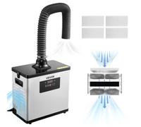 VEVOR Extracteur de Fumée de Soudure 145 W Absorbeur de Fumée de Soudage Débit d'Air 510 m³/h pour Gravure Laser, Impression 3D, avec Filtration 3 en 1, Moteur sans Balais, 10 Vitesses, Télécommande