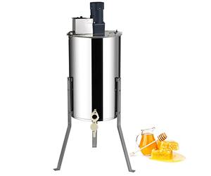 VEVOR Extracteur de Miel Électrique, 2/4 Cadres, Centrifugeuse Séparateur Miel 140 W Inox avec Couvercle Taille du Nid Abeilles Adaptée Profond 48x23 cm Moyen 48x16 cm Hauteur Réglable pour Apiculture