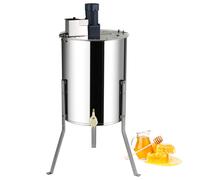 VEVOR Extracteur de Miel Électrique 4/8 Cadres Centrifugeuse Séparateur Miel 140 W Inox avec Couvercle Taille du Nid d'Abeilles Adaptée Profond 48x23 cm Moyen 48x16 cm Hauteur Réglable pour Apiculture