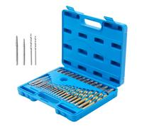 VEVOR Extracteur de Vis Goujons 19 PCs 3,2 -12,7 mm avec 16 Mèches HSS Tourne à Gauche 2,8-12,7 mm Outils de Retrait de Vis Cassées Lot de 35PCs avec Étui pour Enlever les Boulons Endommagées Atelier