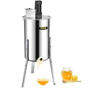 VEVOR Extracteur Électrique de Miel en Acier Inoxydable, Machine à Miel 3 Cadres, Séparateur Miel 140 W, Poutre Épaissie Intégrée Grande Vitesse pour la Ferme de L’abeille Faire du Miel