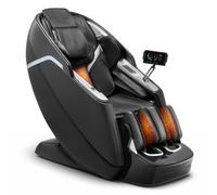 VEVOR Fauteuil de massage avec rail SL, fauteuil relaxation massage 3D/4D inclinable, zéro gravité, mode étirement yoga, avec voix IA, chauffage, 36 airbags, écran TFT, boutons d'accoudoir, roulettes