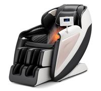 VEVOR Fauteuil de massage avec rail SL, fauteuil relaxation massage 3D inclinable, zéro gravité, 18 modes automatiques, chauffant, avec pédale rétractable, 36 airbags, écran LCD, boutons d'accoudoir