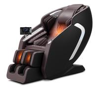 VEVOR Fauteuil de Massage avec Rail SL, Fauteuil Relaxation Massage 4D inclinable, zéro gravité, Mode étirement Yoga, avec Voix IA, Chauffage, 36 airbags, écran LCD, Boutons d'accoudoir, roulettes