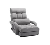 VEVOR Chaise de sol pliante – 5 positions réglables, support dorsal et accoudoirs – gris