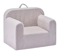 VEVOR Fauteuil pour Enfants Confortable, Chaise Enfant en Mousse avec Accoudoirs et Poignée, Sofa Tout-Petits Amovible et Lavable, en Éponge 28D et Peluche, pour Chambre et Salle de Jeux, Gris