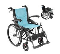 VEVOR Fauteuil roulant alliage d'aluminium ultra-léger durable portable avec accoudoirs rabattables, repose-pieds réglables à 3 positions, siège large 45,7 cm, charge 113,4 kg pour personnes âgées