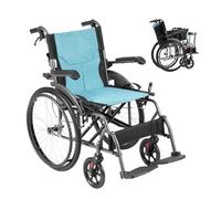 VEVOR Fauteuil roulant alliage d'aluminium ultra-léger durable portable avec accoudoirs rabattables, repose-pieds réglables à 3 positions, siège large 45,7 cm, charge 113,4 kg pour personnes âgées