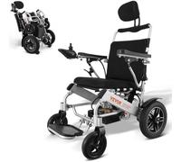 VEVOR Fauteuil roulant électrique pour adultes seniors, capacité de poids 136 kg, fauteuil roulant motorisé léger et pliable largeur 508 mm, chaise tout terrain alliage aluminium, dossier réglable