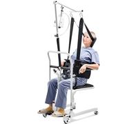 VEVOR Fauteuil Roulant Élévateur Patient avec Sangle et Hauteur Réglable, Fauteuil de Transfert Patients Électrique, Siège Divisé 180°, Bassin de Lit, Charge 100 kg, pour Personnes Âgées Handicapées