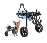 VEVOR Fauteuil Roulant léger à 2 Roues pour Chien - Hauteur réglable - Largeur et Longueur - Chariot pour Chien avec Roues Absorbant Les Chocs - pour Chiens blessés et handicapés