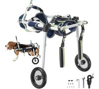 VEVOR Fauteuil roulant pour animal compagnie pattes arrières 2 roues réglable XS