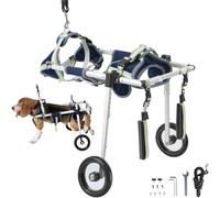 VEVOR Fauteuil roulant pour chien 2 roues pour pattes arrières, fauteuil roulant pour animaux de compagnie léger et réglable pour la guérison membres postérieurs des blessés, handicapés, paralysie, S