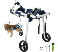VEVOR Fauteuil roulant pour chien 2 roues pour pattes arrières, fauteuil roulant pour animaux de compagnie léger et réglable pour la guérison membres postérieurs des blessés, handicapés, paralysie, L