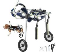VEVOR Fauteuil roulant pour chien 2 roues pour pattes arrières, fauteuil roulant pour animaux de compagnie léger et réglable pour la guérison membres postérieurs des blessés, handicapés, paralysie, XS