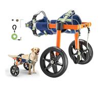 VEVOR Fauteuil Roulant pour Chien Pattes Arrières 2 Roues Chariot pour Chien Léger pour Chiens Blessés et Handicapés 15,88-21,77 kg, Réglable en Hauteur Largeur Longueur, Roues Amortissantes, Taille M