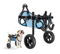 VEVOR Fauteuil Roulant pour Chien Pattes Arrières Chariot à 2 Roues Léger, Réglable en Hauteur, Largeur, Longueur, avec Roues Amortissantes, pour Chiens Blessés et Handicapés de 10 kg Max, Taille S