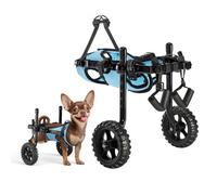 VEVOR Fauteuil Roulant pour Chien Pattes Arrières Chariot à 2 Roues Léger, Réglable en Hauteur, Largeur, Longueur, avec Roues Amortissantes, pour Chiens Blessés et Handicapés de 10 kg Max, Taille XS