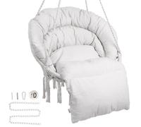 VEVOR Fauteuil suspendu chaise relax macramé coussin pour intérieur extérieur