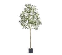 VEVOR Faux Arbre 155 cm Vert Plante Artificielle PE Haut Olivier avec Pot 150x125 mm Décoration de Style Fausse Plante pour Maison Bureau Hôtel Centres Commerciaux Intérieur Extérieur