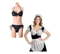 VEVOR Faux Seins Body en Silicone Bonnet D Forme Poitrine Artificielle Peau Réaliste Remplis de Coton et Soie, Grande Élasticité, pour Travestis Transgenres Amateurs Cosplay Drag Queen, Couleur Nu