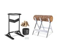 VEVOR Fendeuse Bois Manuelle XL 43,2x22,9 cm Fendeur Bûches Acier Cale Fendage Bois Chauffage & Relaxdays Chevalet de sciage, Couper Le Bois, Pliable, Support tronçonneuse, Acier