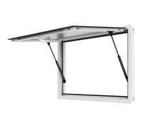 VEVOR Fenêtre de Concession 122x91,5 cm, Fenêtre de Service pour Camion Restaurant Épicerie Boulanger en Alliage d'Aluminium, avec Porte Auvent et Crochet de Traînée, Jusqu'à 85º, Verre Non Inclus