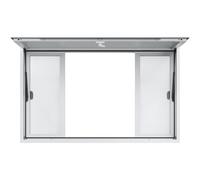 VEVOR Fenêtre de Concession 152,4x91,5 cm, Fenêtre de Service pour Camion Restaurant en Alu, avec 4 Fenêtres Moustiquaires Coulissantes Horizontale, Porte Auvent et Crochet de Traînée, Jusqu'à 85º