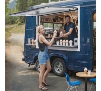 VEVOR Fenêtre de Concession 91,5 x 91,5 cm, Fenêtre de Service pour Camion Restaurant Épicerie Boulanger en Alu, avec Auvent et Crochet, S'Ouvre jusqu'à 85º, Verre Non Inclus, pour Restauration