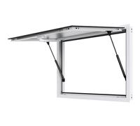 VEVOR Fenêtre de Concession 91,5x61 cm, Fenêtre de Service pour Camion Restaurant Épicerie Boulanger en Alliage d'Aluminium, avec Porte Auvent et Crochet de Traînée, jusqu'à 85º, Verre Non Inclus