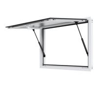 VEVOR Fenêtre de Concession, 915 x 610 mm, fenêtre de Service pour Camion de Restauration en Alliage d'aluminium avec Porte à auvent et Crochet de Traction, pour remorque de Concession, jusqu'à 85º