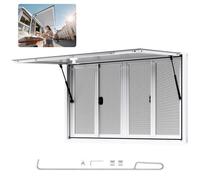 VEVOR Fenêtre de Concession pour Camion Restaurant 134,6x83,8 cm, Fenêtre de Service pour Stand de Vente, Cadre en Alliage d'Aluminium, 4 Moustiquaires, Porte à Auvent et Crochet de Traction