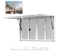 VEVOR Fenêtre de Concession pour Camion Restaurant 134,6x83,8 cm, Fenêtre de Service pour Stand de Vente, Cadre en Alliage d'Aluminium, 4 Moustiquaires, Porte à Auvent et Crochet de Traction