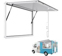 VEVOR Fenêtre de Concession pour Camion Restaurant 134,6x83,8 cm, Fenêtre de Service pour Stand de Vente, Cadre en Alliage d'Aluminium, sans Verre, avec Porte à Auvent et Crochet de Traction