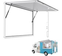 VEVOR Fenêtre de Concession pour Camion Restaurant 152,4x91,5 cm, Fenêtre de Service pour Stand de Vente, Cadre en Alliage d'Aluminium, sans Verre, avec Porte à Auvent et Crochet de Traction