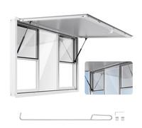 VEVOR Fenêtre de Concession pour Camion Restaurant 152,4x91,5 cm, Guichet de Service pour Stand de Vente, Cadre en Alliage d'Aluminium, jusqu'à 85 Degrés, avec Petites Fenêtres, Porte à Auvent
