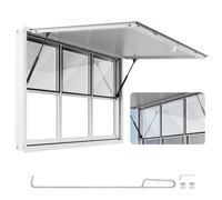 VEVOR Fenêtre de Concession pour Camion Restaurant 152,4x91,5 cm, Guichet de Service pour Stand de Vente, Cadre en Alliage d'Aluminium, avec 6 Petites Fenêtres, Porte à Auvent et Crochet de Traction