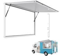 VEVOR Fenêtre de Concession pour Camion Restaurant 188 x 101,6 cm, Fenêtre de Service pour Stand de Vente, Cadre en Alliage d'Aluminium, sans Verre, avec Porte à Auvent et Crochet de Traction