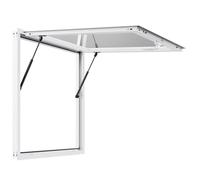 VEVOR Fenêtre de Concession pour Camion Restaurant 91,5 x 91,5 cm, Fenêtre de Service pour Stand de Vente, Cadre en Alliage d'Aluminium, avec Porte à Auvent et Crochet de Traction, Imperméable