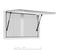 VEVOR Fenêtre de Concession pour Camion Restaurant 91,5x61 cm, Fenêtre de Service pour Stand de Vente, Cadre en Alliage d'Aluminium, 2 Moustiquaires Coulissantes, Porte à Auvent et Crochet de Traction