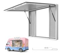 VEVOR Fenêtre pour Food Truck 122x91,5 cm Guichet de Vente Hayon Relevable