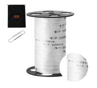 VEVOR Feuillard Polyester, 33 m x 1,6 cm, Ruban de Traction, Capacité de Traction 998 kgf, Corde Plate, Rouleau de Ruban Imprimée pour Emballage, Jardinage, Électricités, Travaux de Conduits, Blanc