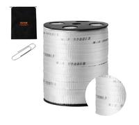 VEVOR Feuillard Polyester, 96,9 m x 1,6 cm, Ruban de Traction, Capacité de Traction 998 kgf, Corde Plate, Rouleau de Ruban Imprimée pour Emballage, Jardinage, Électricité, Travaux de Conduits, Blanc